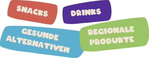 Snacks, Drinks, gesunde Alternativen, regionale Produkte